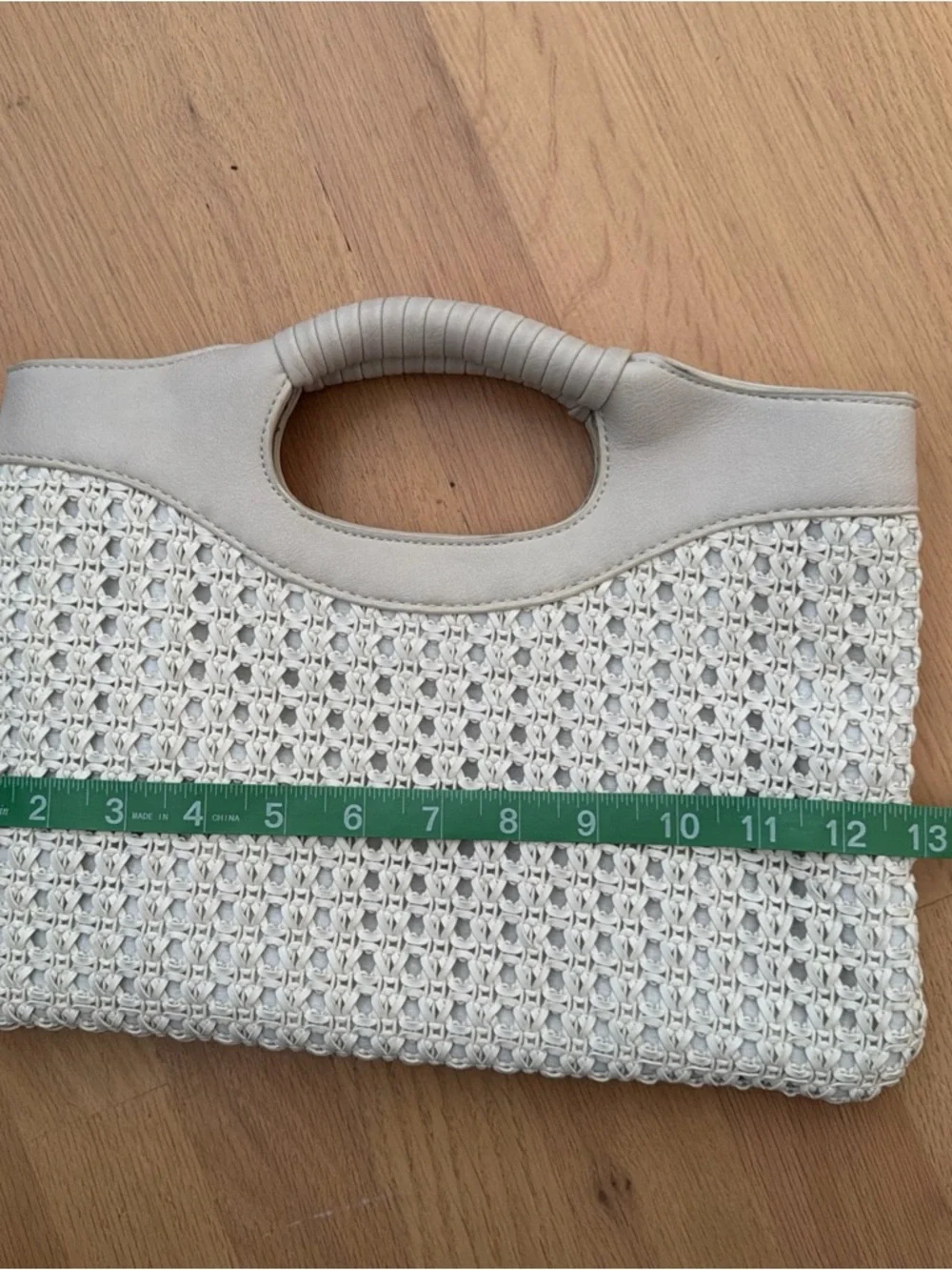 Anthropologie Morgan Woven Tote Bag Purse Structured Handle Ivory NWOT Wedding - Picture 7 of 7